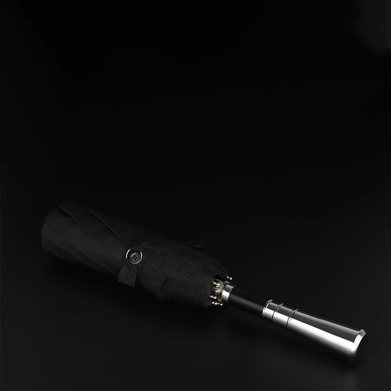 Offerte Di Lusso Pieghevole Ombrello Antivento Ombrello Di Grandi Dimensioni In Metallo Manico In Argento Sole Ombrello Parasole Degli Uomini Di Affari Ombrelli Da Pioggia Paraplu Regalo SY413