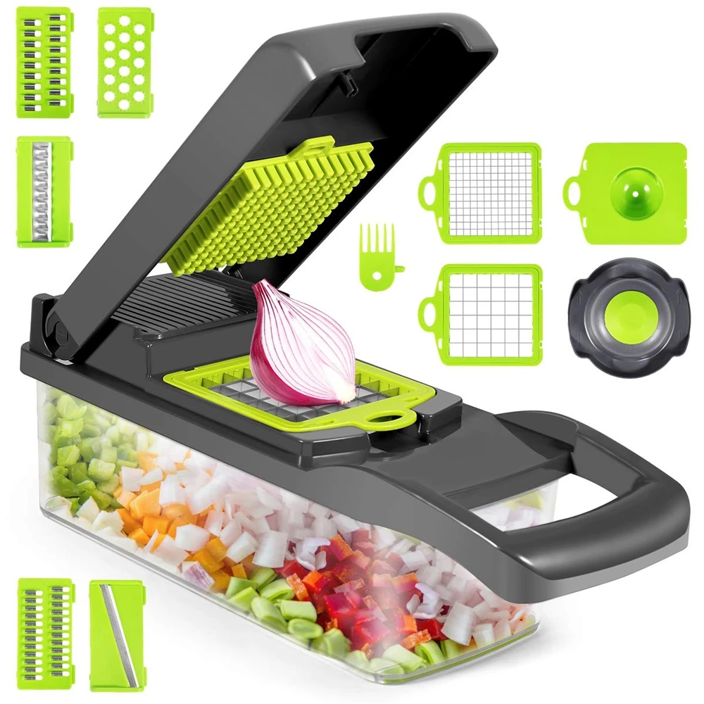 12 в 1 многофункциональная мандолина Slicer измельчитель для овощей Регулируемый лук