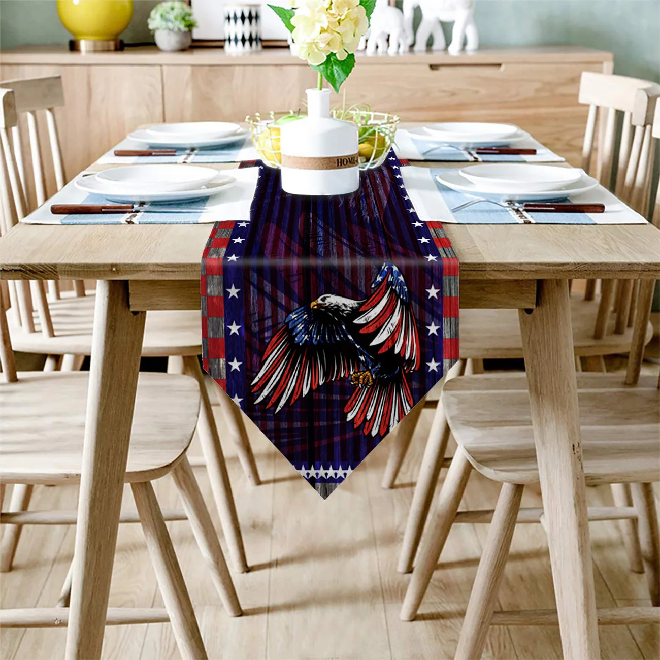 Американский флаг элемент Орлан Настольная дорожка скатерть s | Дом и сад
