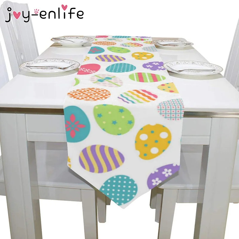 

Bunny Rabbit Easter Eggs Table Runners Modern Cotton linen Tablecloths Party Decoration Table Runner Easter Decorations for Home