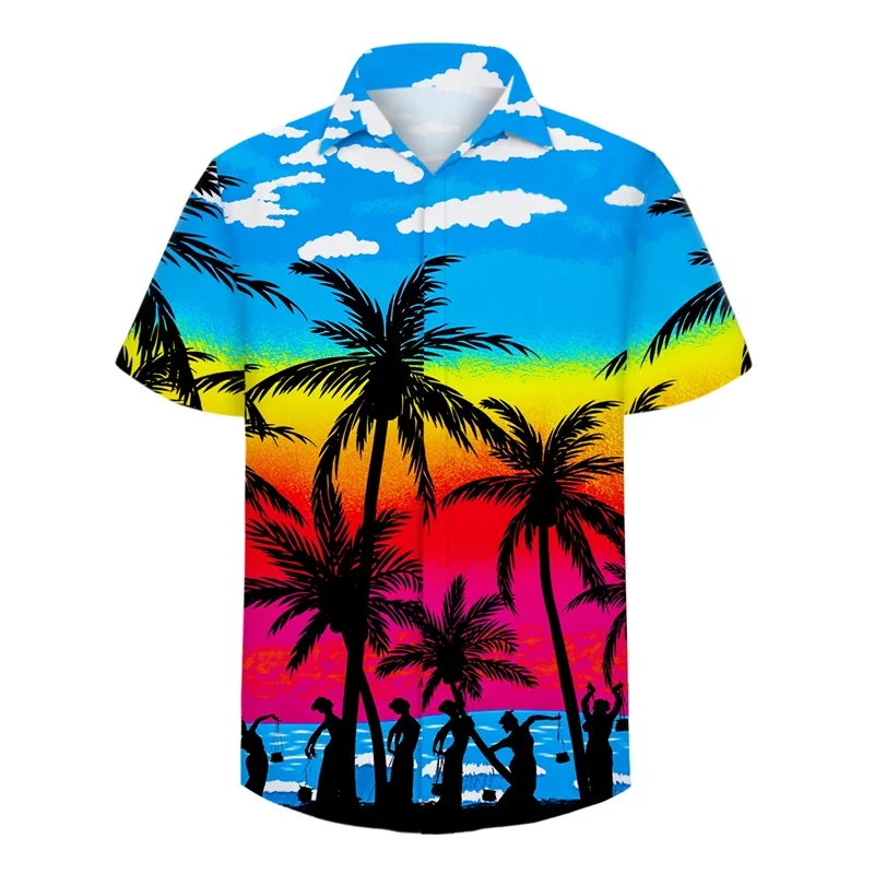 

Cloudstyle Мужская рубашка с короткими рукавами, повседневная гавайская рубашка, уличная рубашка, приталенная, европейского размера плюс 3XL, для ...