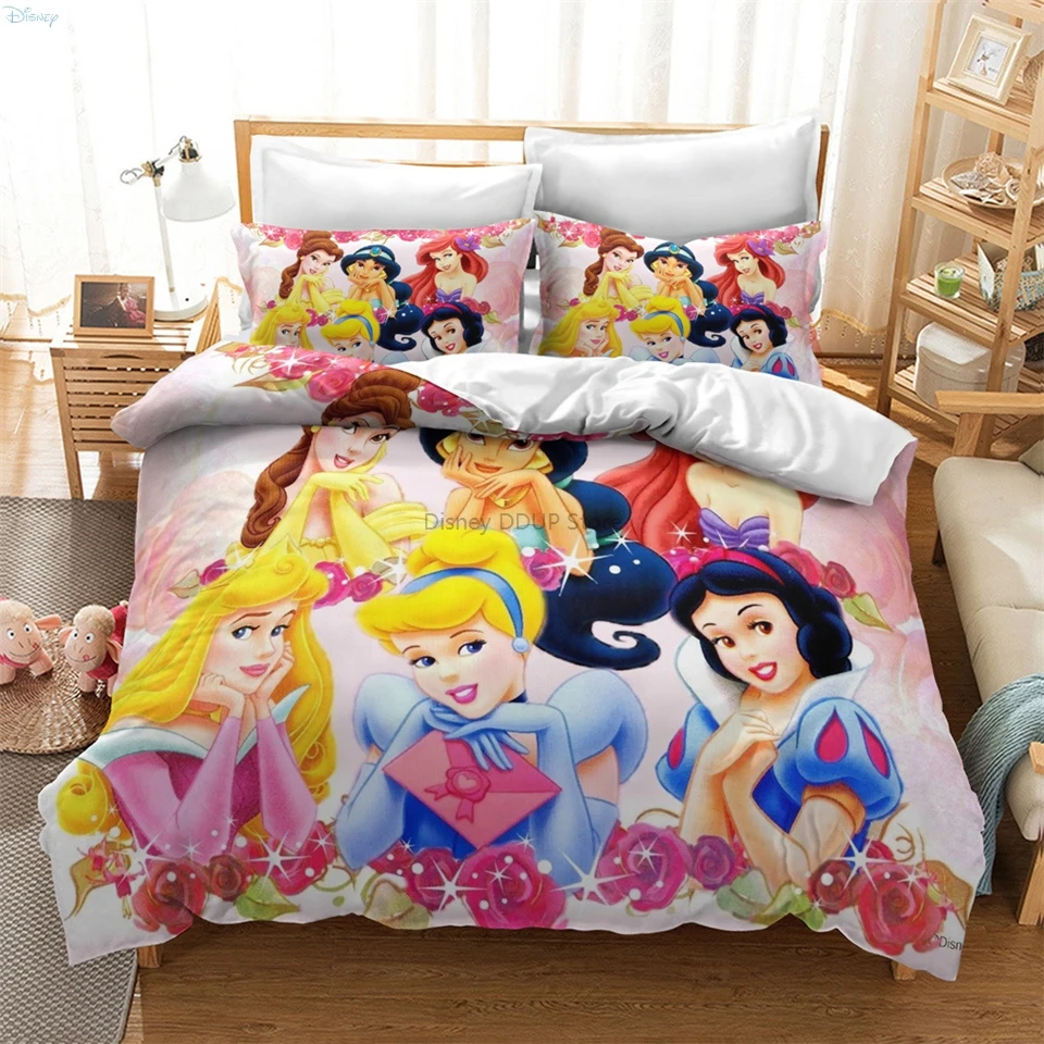 

New Design Disney Princess Cartoon 3d Bedding Sets Bedclothes Bed Linen Duvet Cover Set Pillowcase Home Textile Bedroom Decor