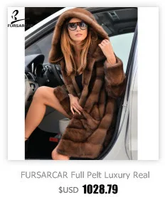 FURSARCAR, модный роскошный женский коричневый натуральный мех норки, зимний жилет для женщин, натуральный мех, женский жилет
