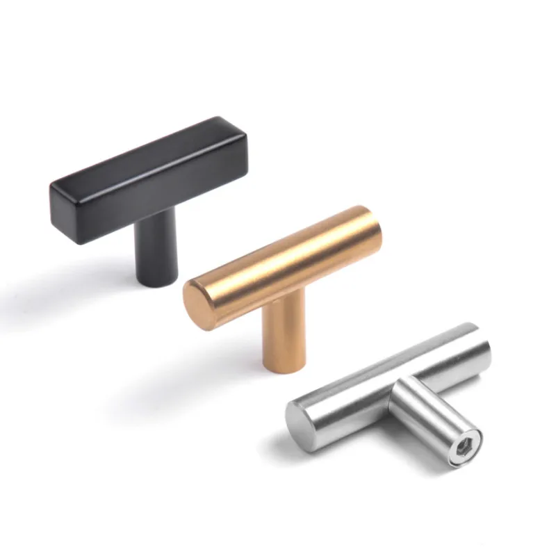 

HJY Cabinet Knob Modern T Bar Furniture Handle Brushed Finish Stainless Steel Hardware Drawer Knobs Kitchen Cupboard Pull T018