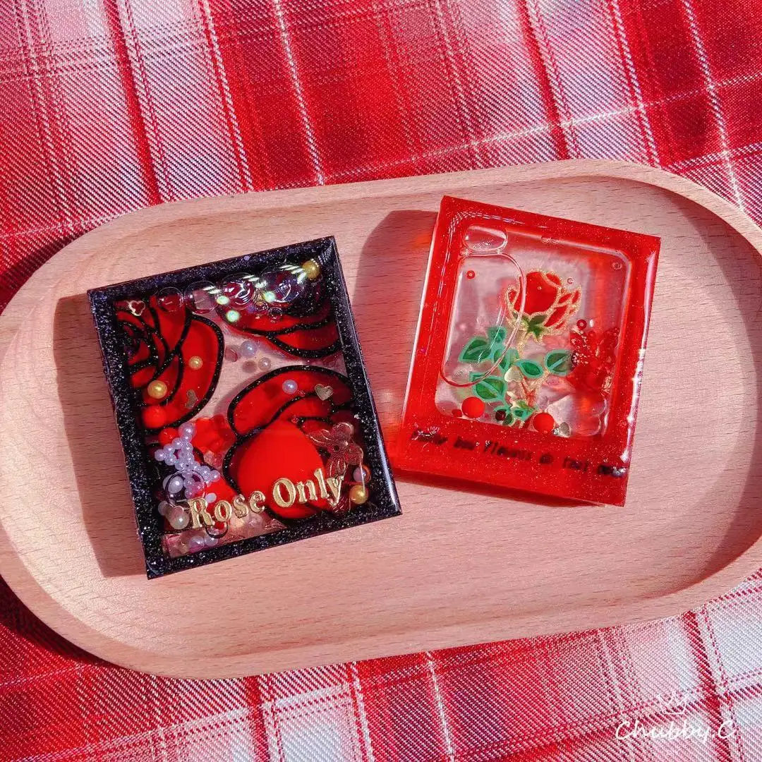 

3D милая фоторамка, Роза из полимерной смолы, шейкер, форма, квадратные цветы