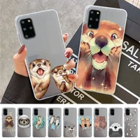 cute cartoon otter phone case for samsung a 10 20 30 50s 70 51 52 71 4g 12 31 21 31 s 20 21 plus ultra