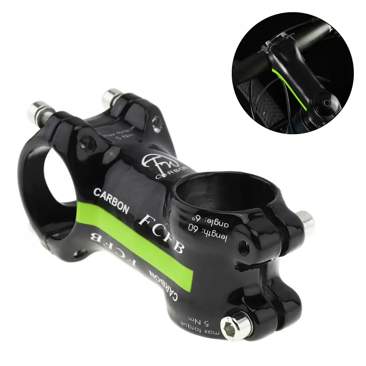 

Bicycle Stem Riser Aluminum Carbon Fiber Riser Rod Stem Carbon Fiber Bicycle Ultralight Stem Carbon Handle 28.6-31.8MM 6 Degree