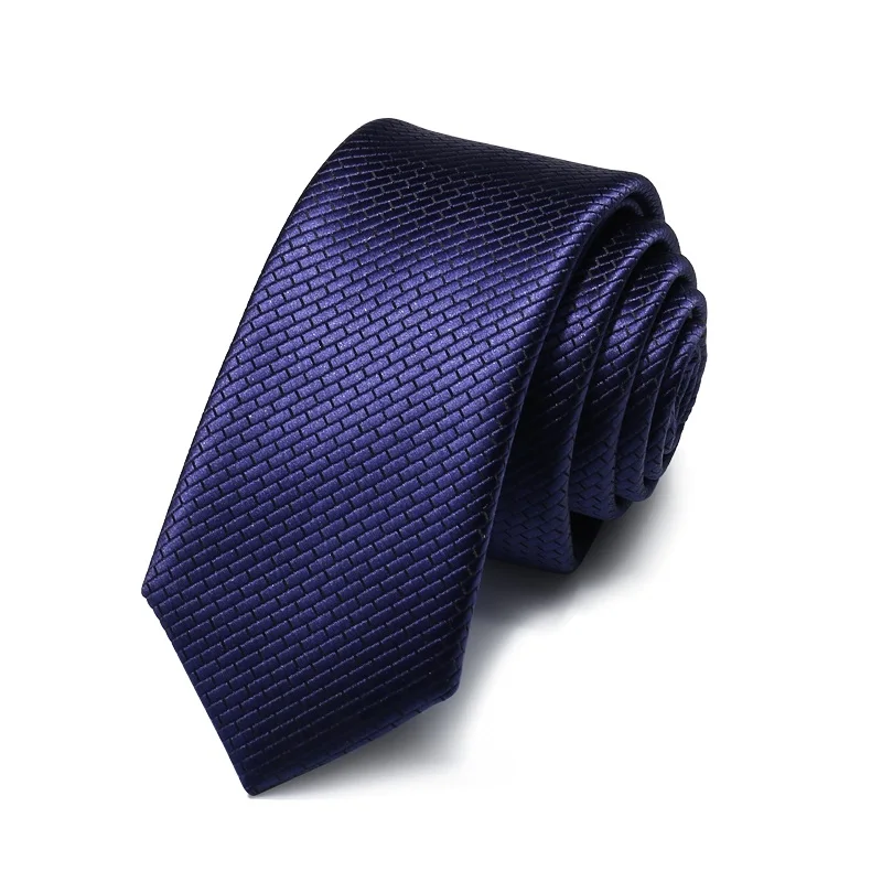 

2020 Brand New Fashion High Quality Men 5CM Slim Dark Blue Plaid Necktie Business Formal Suit Neck Tie for Men with Gift Box