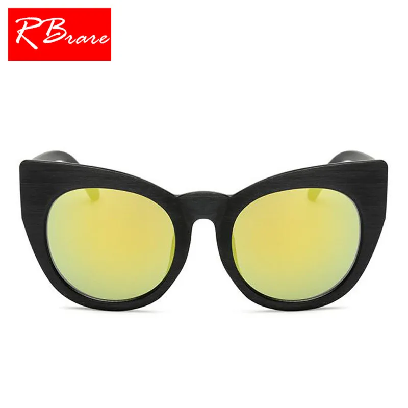 RBRARE имитация дерева солнцезащитные очки для женщин кошачий глаз яркие цвета UV400