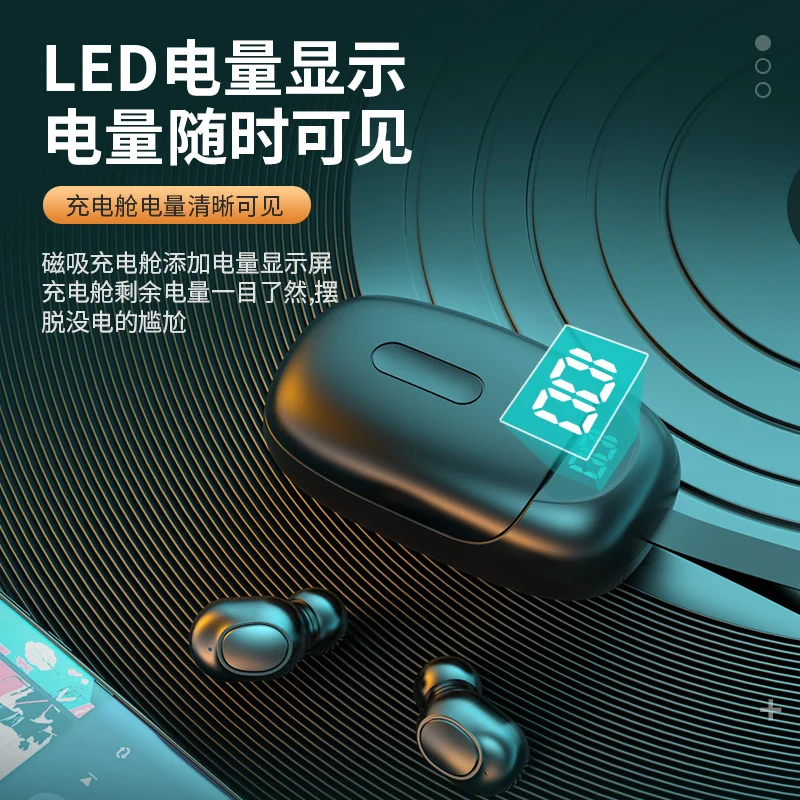 구매 LED 디스플레이 화면 TWS 블루투스 5.0 스마트 폰 무선 헤드폰 8D 스테레오 음악 이어폰 헤드셋 (스포츠 용 마이크 포함)