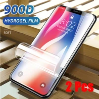 2 4pcs hydrogel film for iphone 13 12 7 8 plus se 2020 screen protector for iphone x xr xs 12 pro max protective film not glass