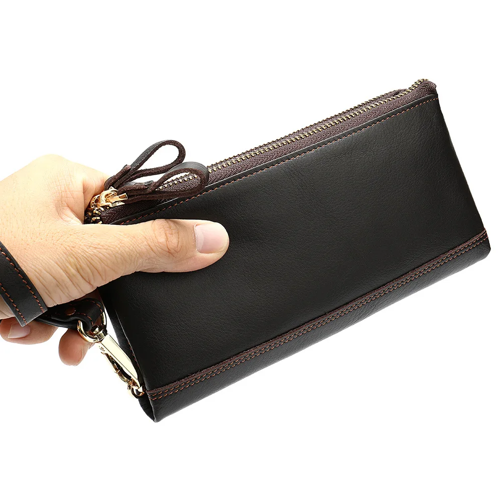 Мужской кошелек новинка для отдыха многофункциональный кожаный на застежке