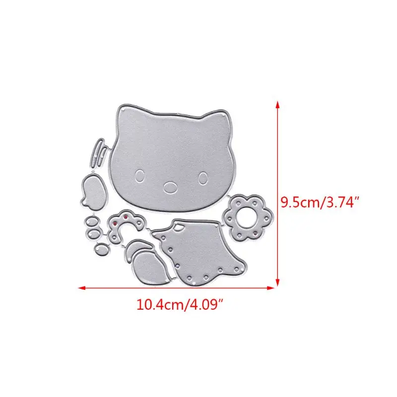 

Cat Metal Cutting Dies Stencil DIY Scrapbooking Album Stamp Paper Card Embossing Crafts Decor 72XF