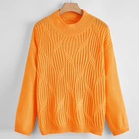 plus drop shoulder cable knit sweater