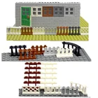 Городские аксессуары, строительные блоки для дома, двери, окон, забор MOC Friends, лестница, лестница, замок, садовые растения, детали, игрушка для детей