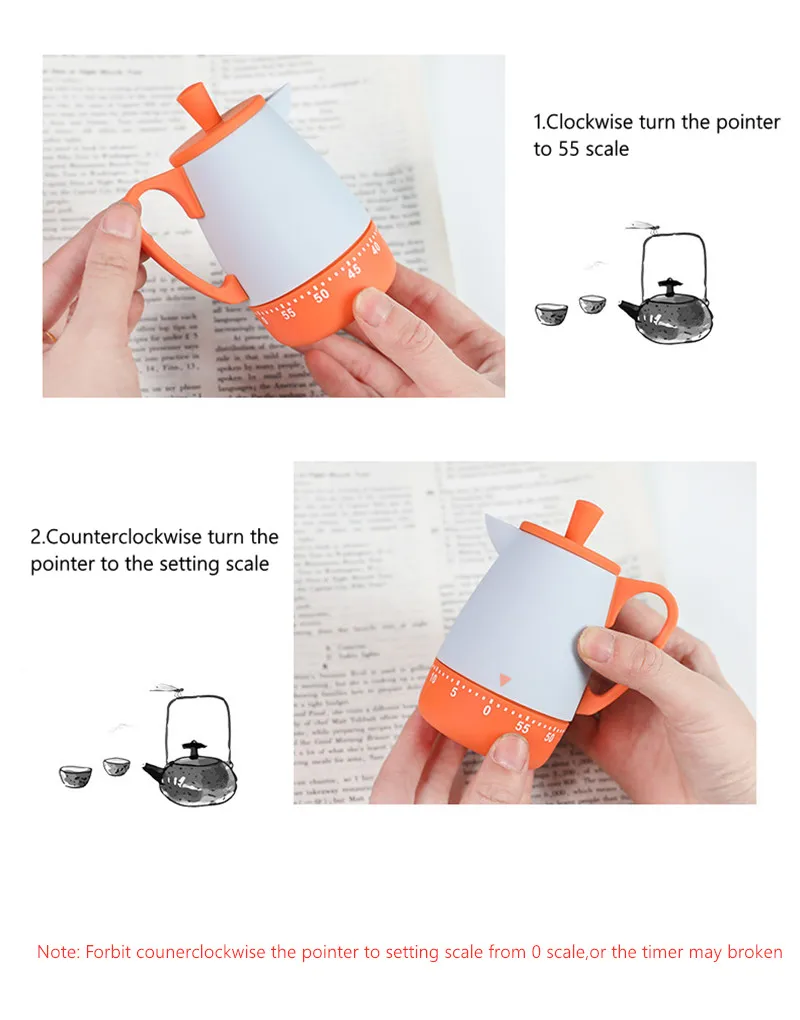 Механический таймер из АБС пластика кухонный ручные таймеры для обучения
