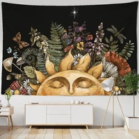 vintage sun tapestry wall hanging botanical celestial floral wall tapestry hippie flower wall carpets dorm decor starry carpet