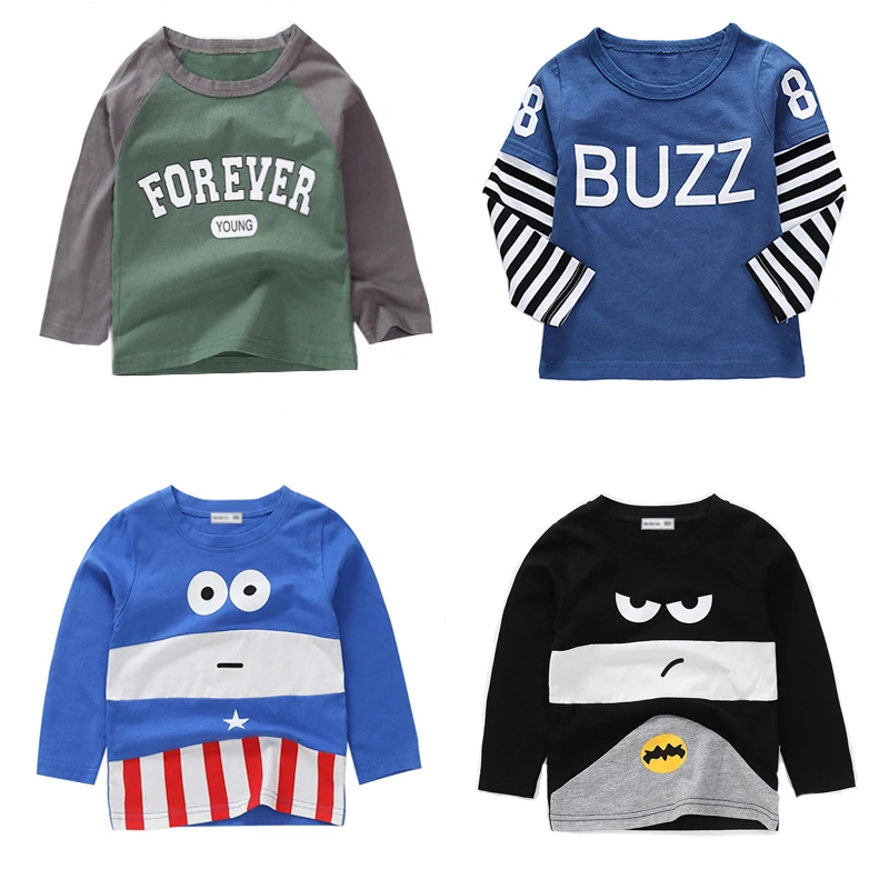 Новые весенние хлопковые футболки с мультипликационным принтом для мальчиков и