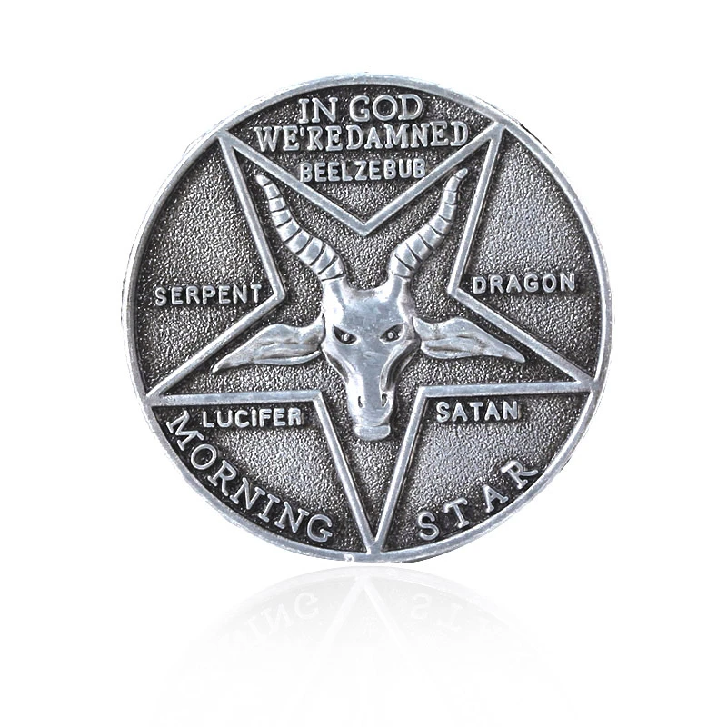 

Cosplay Coin TV Show Fans Lucifer Morningstar Satanic Pentecost Commemorative Coin Badge Halloween Metal Accessories Prop Coin