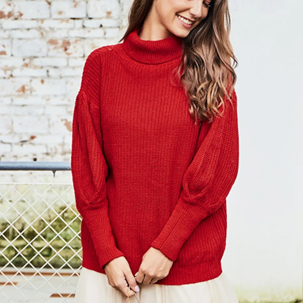 

2019 autumn winter Women Knitted Turtleneck Sweater Casual Soft polo-neck Jumper Fashion Slim Femme Elasticity Pullovers