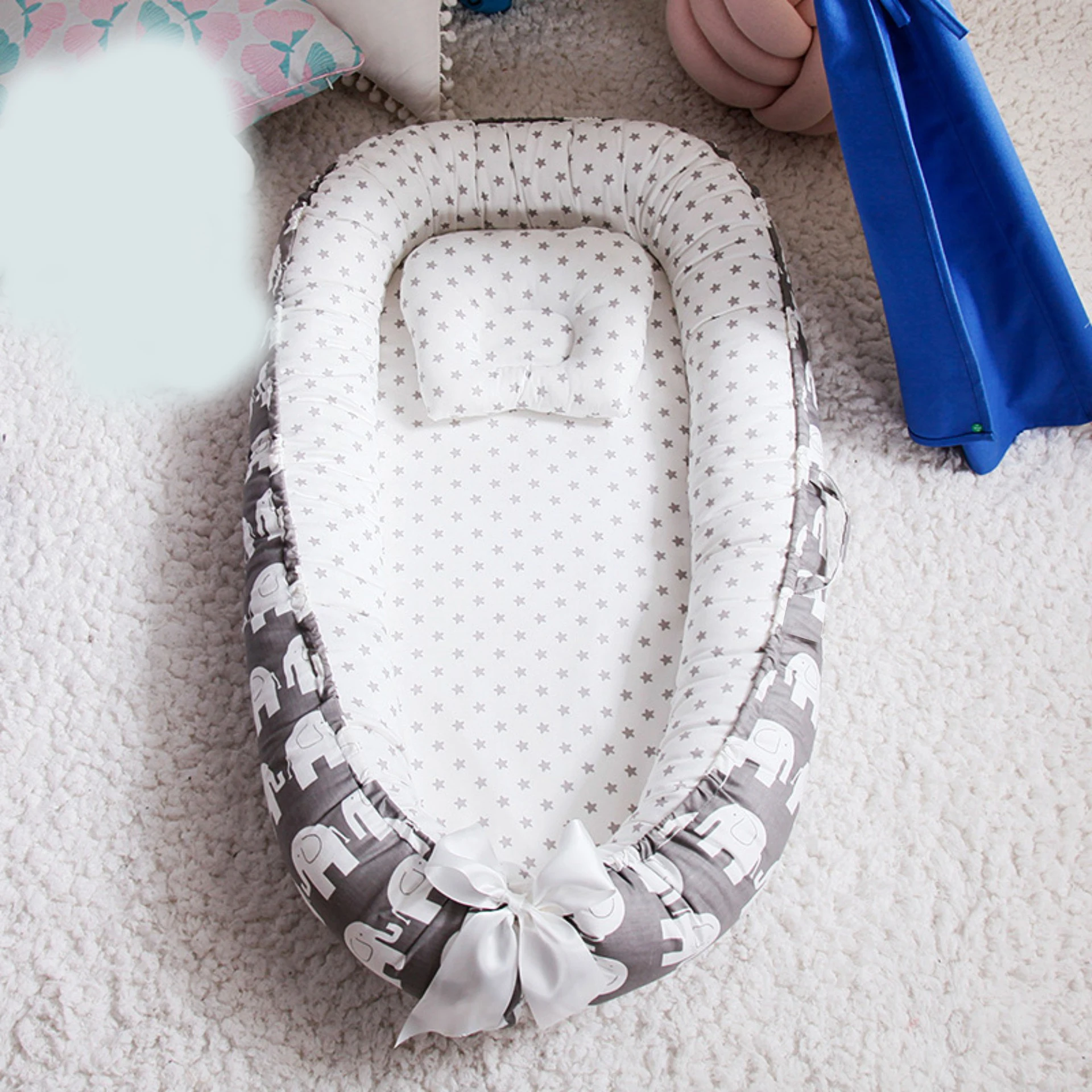 

iNS detachable crib mid-bed neonatal bionic bed machine-washed uterine bionic bed mother and baby supplies Dedries pillows