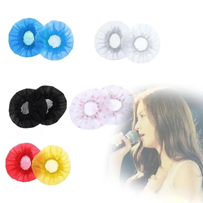 

2 шт одноразовый нетканый чехол для микрофона KTV Karaoke поставки микрофон лобовое стекло Защитная крышка для микрофона коврик