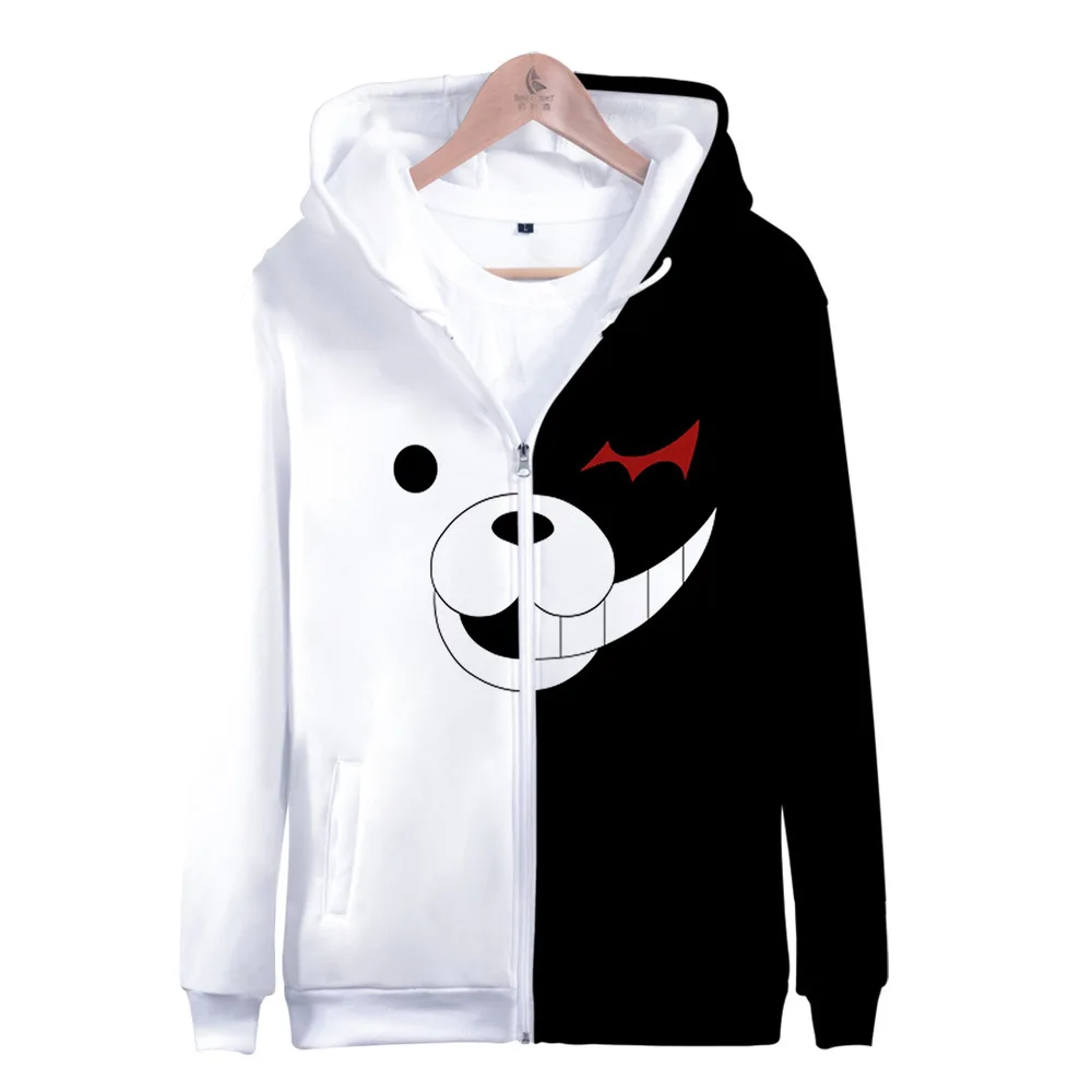 Толстовка с капюшоном Danganronpa Monokuma куртка на молнии пальто свитшот для мужчин и