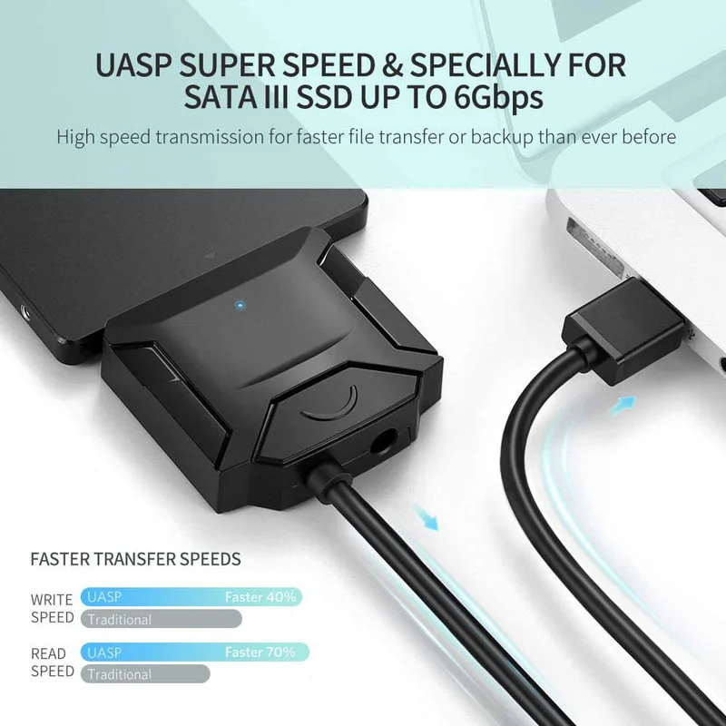 Кабель-преобразователь SATA-USB 3 5/3 0 Type-C 1 дюйма 12 В