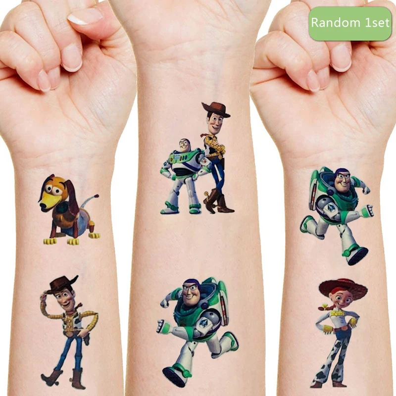 Disney Toy Story Tattoo Stickers Anime Figures Random 1pcs Action Figure Movie Cartoon Kids for Boys Christmas Birthday Gifts