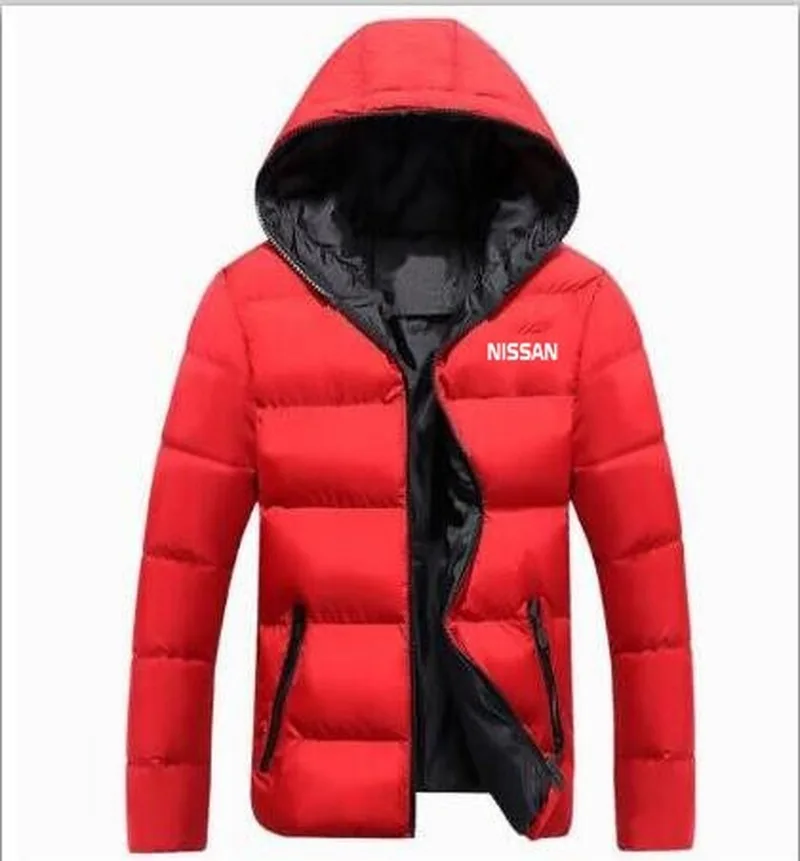 

Men Winter Hooded Jacket Nissan Coat Mens Warm Zipper Coats Men's Outwear Couple Cotton Clothing Clothes 2019 Sporty