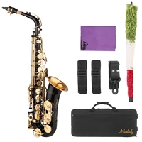 muslady saxophone e flat sax brass eb alto saxophone with mouthpiece carrying case cleaning cloth brush sax straps for beginners