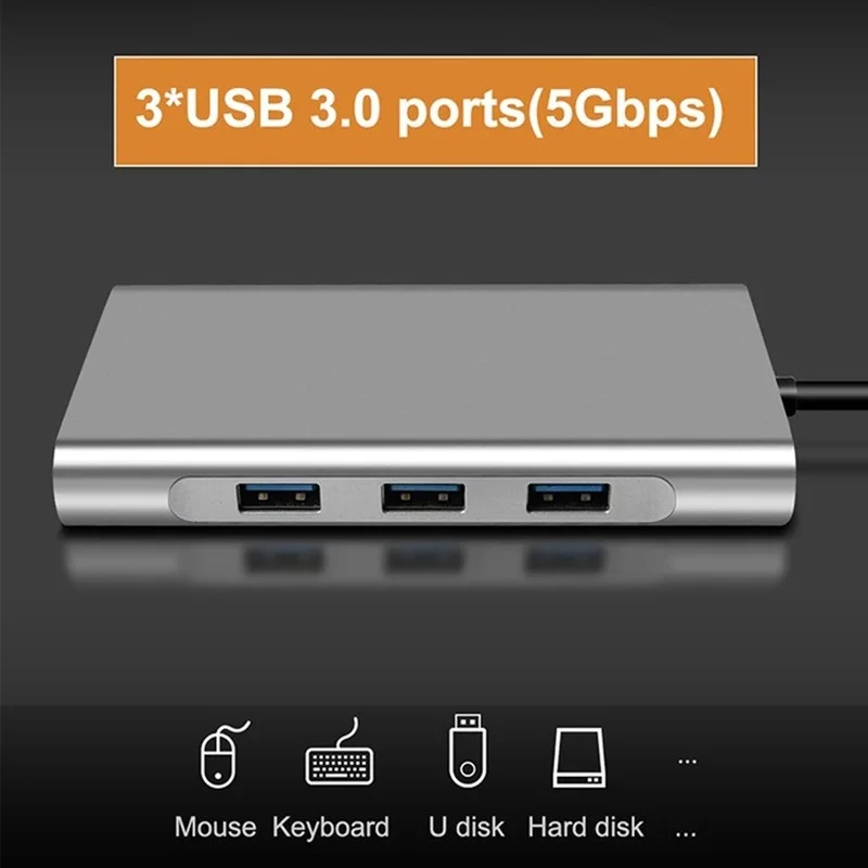 Адаптер USB Type-C Hub к 3 0 HDMI VGA Gigabit RJ45 Ethernet порт док-станция C для ноутбука MacBook Samsung Dex Mode