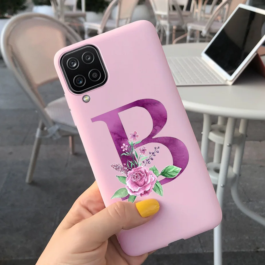 For Samsung A12 Case Luxury Letters Painted Back Cover For Samsung Galaxy A12 A 12 Cover SM-A125F A12 Phone Cases Soft TPU Funda