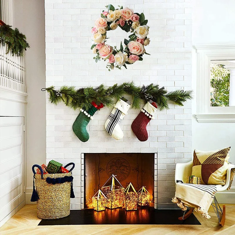 

Artificial Flower Wreath Simulation Rose Flowers Wreath for Home Front Door Wedding Window Wall Party Decoration