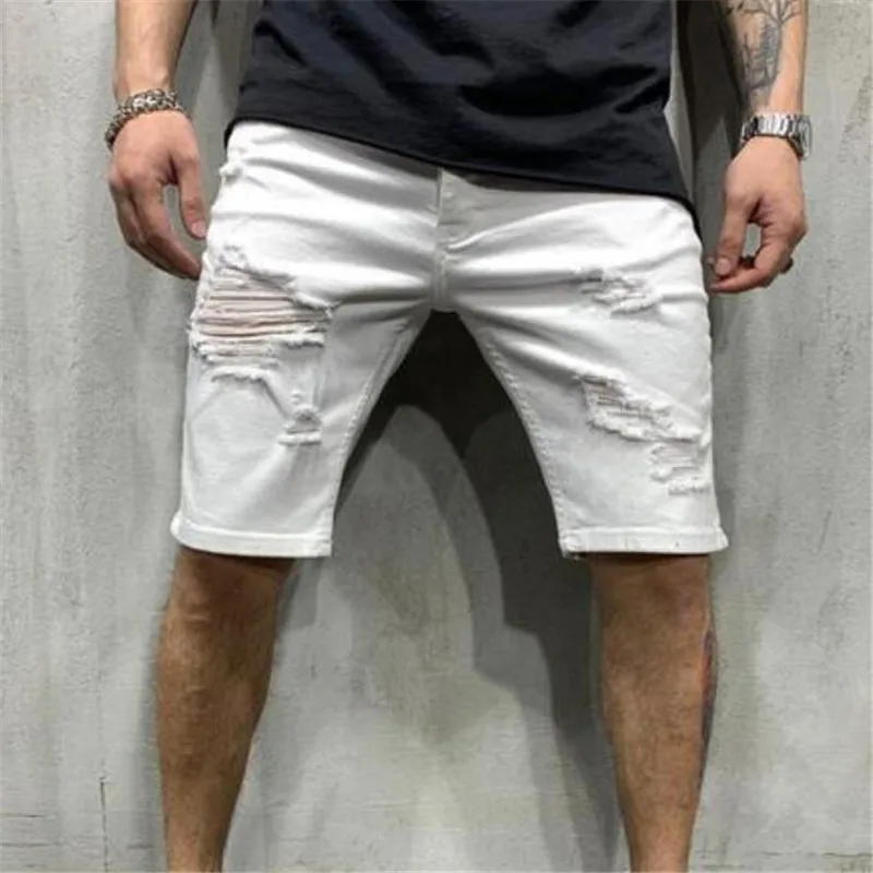 

Men's pants 2021 Top Brand New New Men shorts Jeans Short Pants Destroyed Skinny jeans Ripped Pant Frayed Denim Men's pants