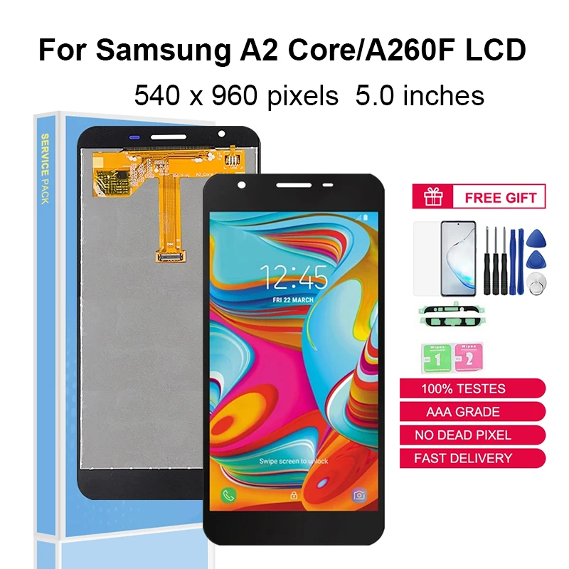 

5,0 "для Samsung Galaxy A2 Core A260 SM-A260F LCD экран дигитайзер в сборе запасные части с рамкой
