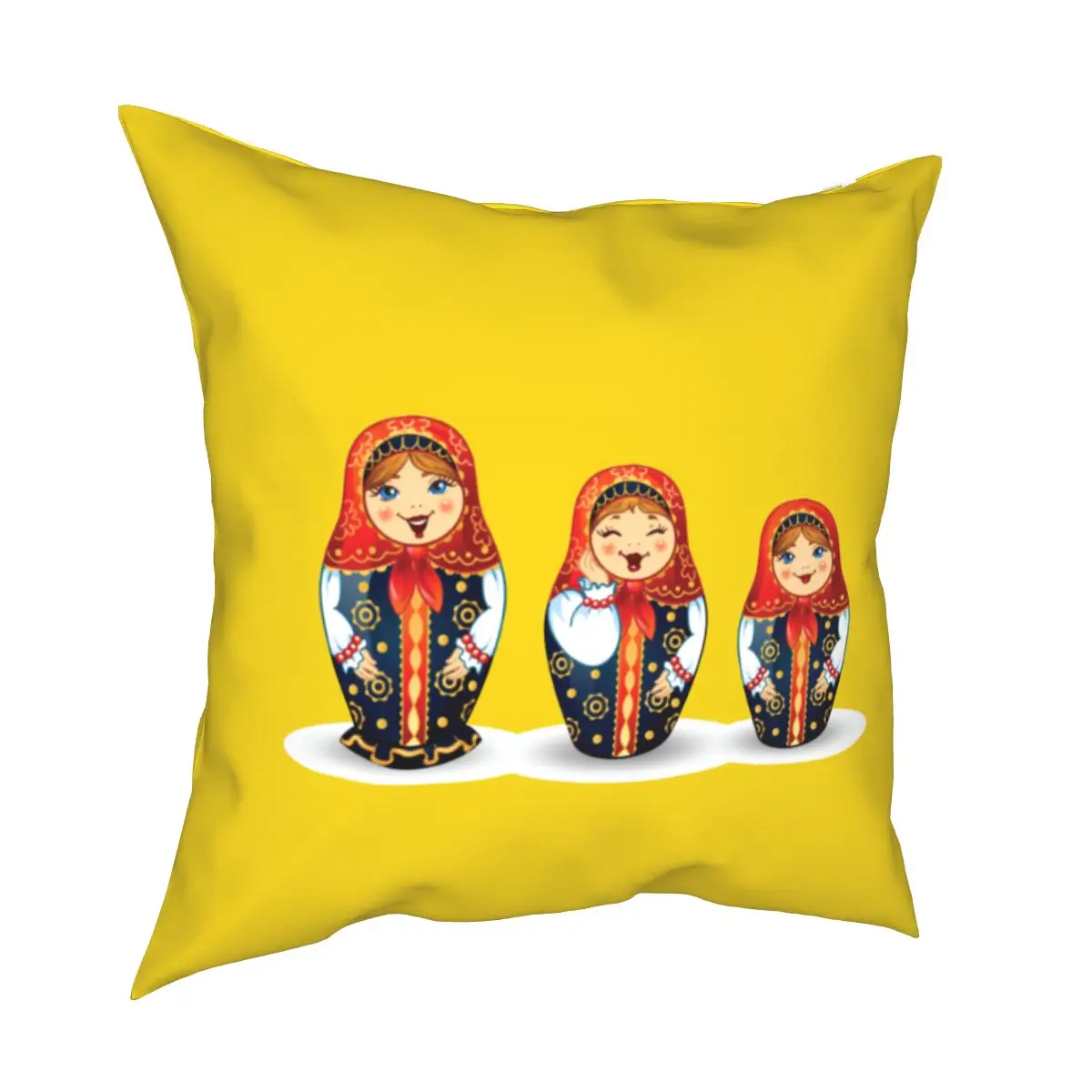 

Russian Traditional Art Matryoshka Puppet Pillows Polyester Pillows Coverage Gift Pillows Case Coverage House zipper 45X45cm