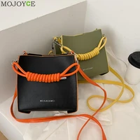 simple hit color crossbody bag women pu leather telephone line shoulder handbag fashion exquisite shopping bag