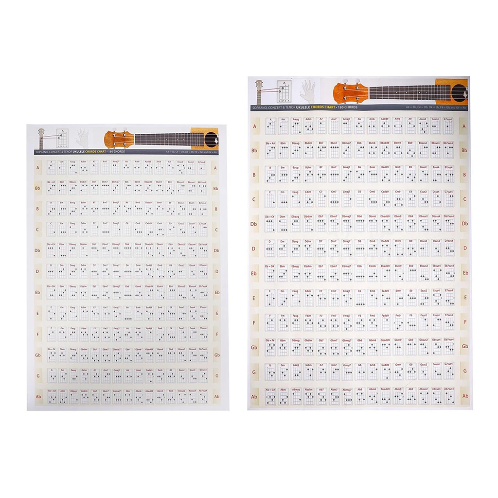 

Popular Ukulele Chords Poster Ukulele Learning Reference Poster with Chords for Ukulele Beginner Players