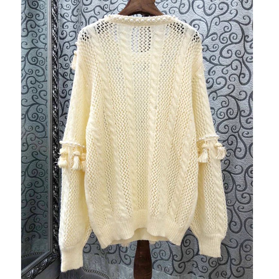 TEELYNN boho пуловер для женщин с жемчужными заклепками инкрустация бахрома 2019 осень