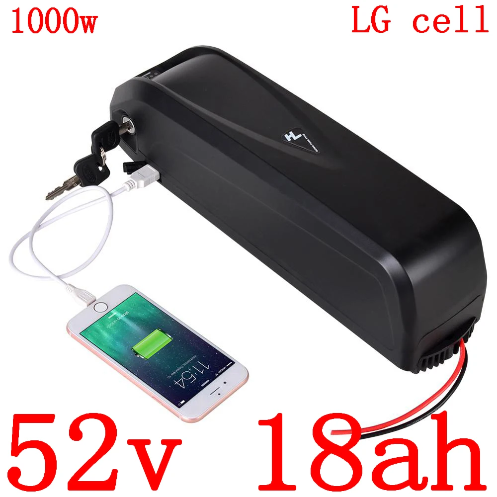 Литий ионный аккумулятор для электровелосипеда LG 52 в 51 8 17 а/ч 48 В 500 Вт 750 1000