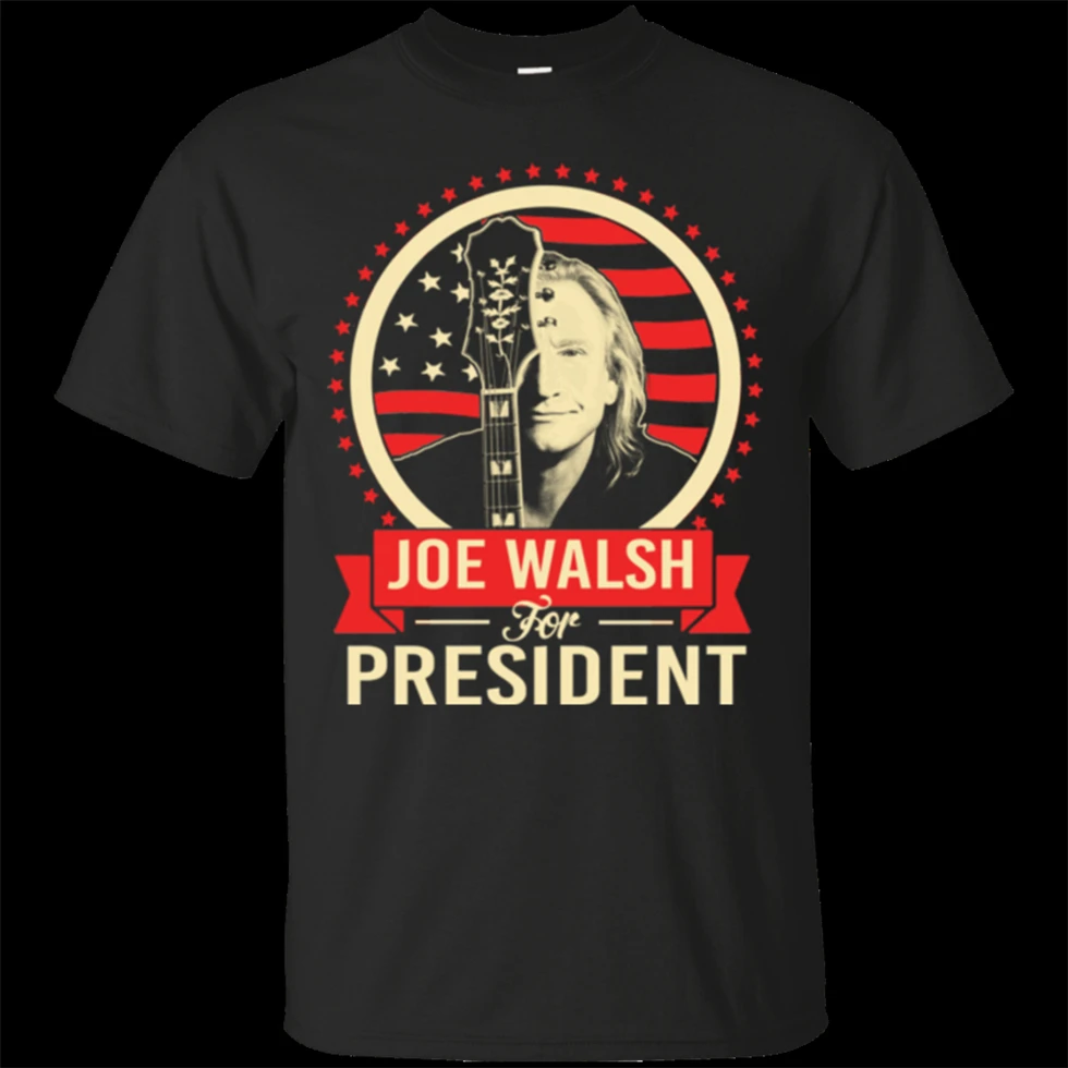 Черная футболка с надписью Joe Walsh For President Men'S Футболки Праздничная | Мужская