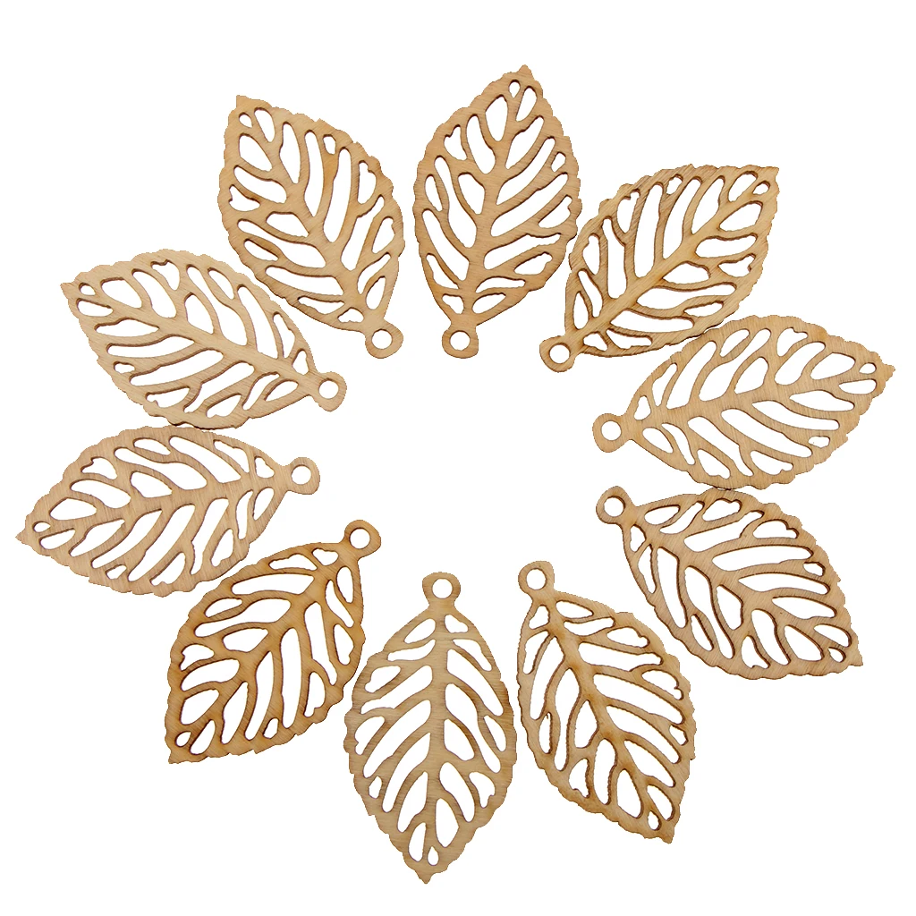 10Pcs Unfinished Wooden Pendants For DIY Earrings Necklace Jewelry | Дом и сад