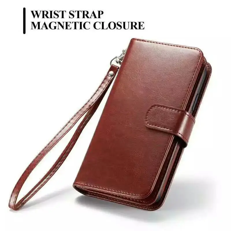 

Detachable Leather Case For iPhone 11 Pro Max XS XR X SE 12 Mini 2020 Magnetic Wallet Case For iPhone 8 Plus 7 6 6s 9Cards Cover