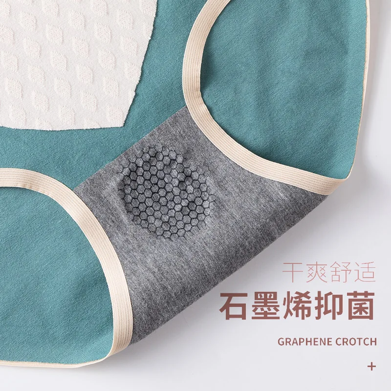 

Женское нижнее белье, хлопковые Антибактериальные Женские графеновые трусы большого размера со средней талией и высокой талией, шорты для ...