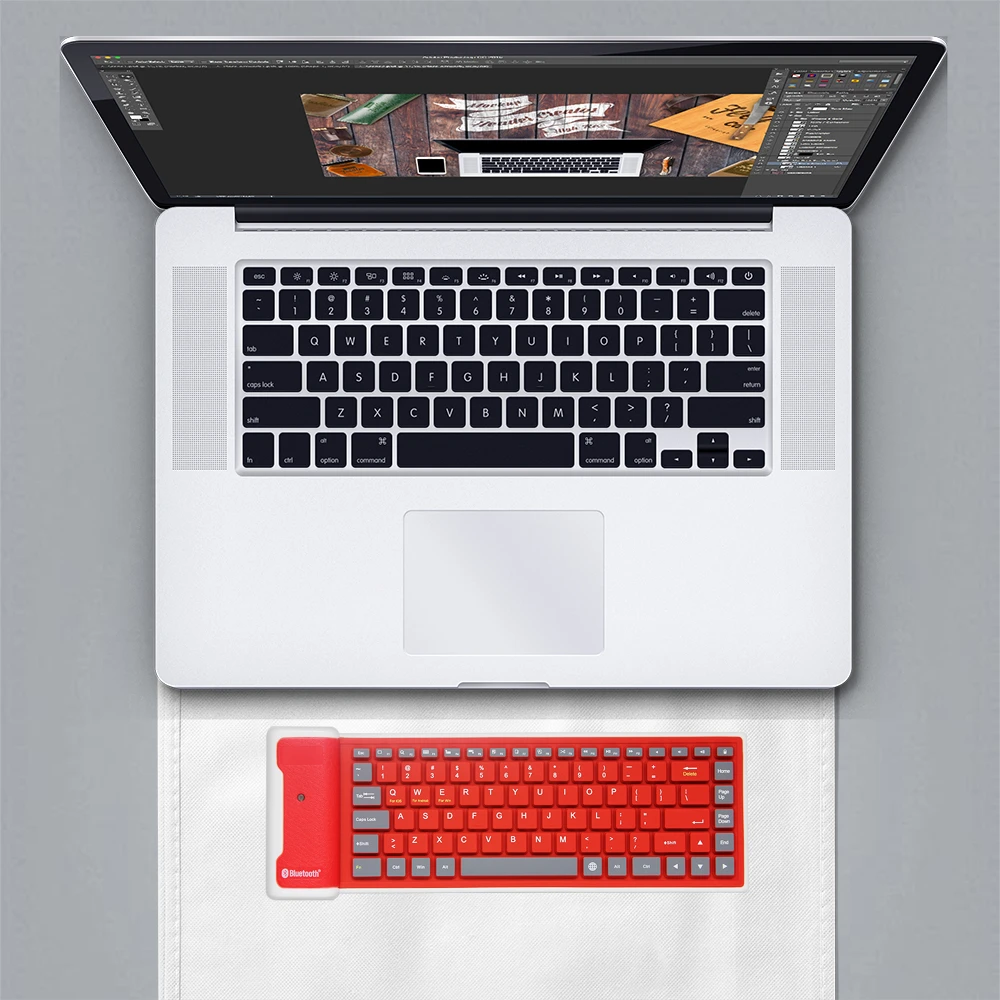 Bluetooth беспроводная Складная Водонепроницаемая мини клавиатура из силикагеля