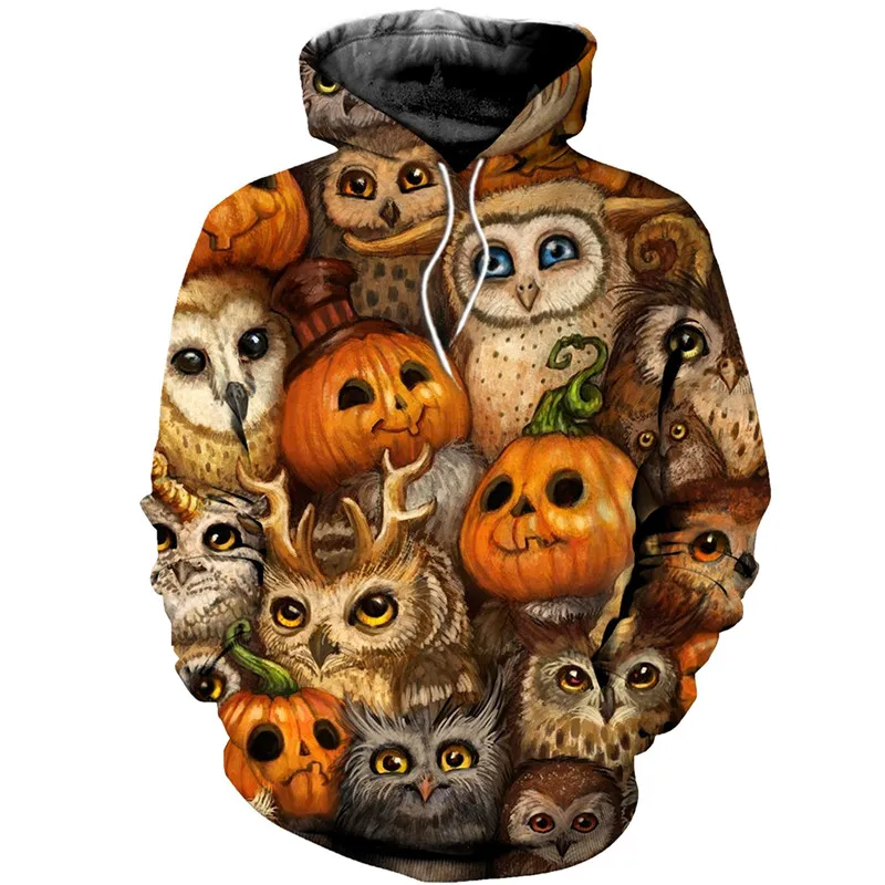 

3D printing Halloween series fashion zipper Sweatshirt casual Street hip hop Hoodie