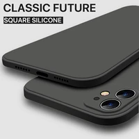 luxury orignal square soft liquid silicone case for iphone 11 12 13 pro max mini x xs xr 6s 7 8 plus se 2020 shockproof cover