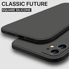 Роскошный оригинальный квадратный мягкий чехол из жидкого силикона для iPhone 11 12 13 Pro Max Mini X XS XR 6S 7 8 Plus SE 2020 противоударный чехол