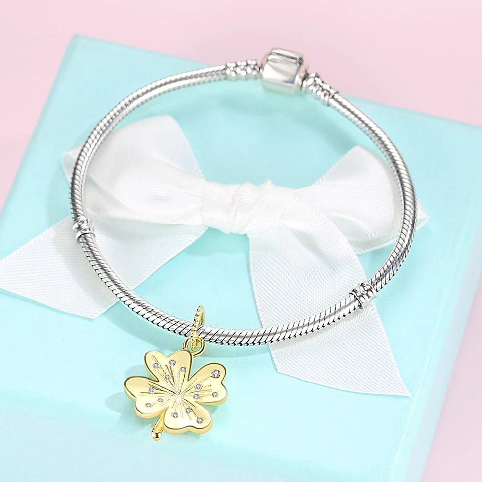 Розовое Золотое любовное сердце Семья Клевер пчела очаровательный подрходит к